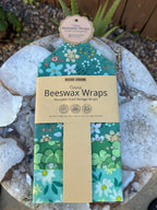 Natural Beeswax Wraps | Reusable Food Storage | Set of 3 Medium